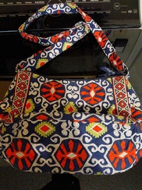 Vera Bradley Quilted Navy Geometric Print Shoulder Bag